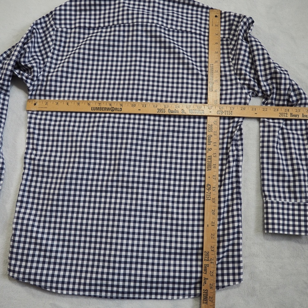 Eton Navy and White Gingham Button-Down Shirt - Picture 10 of 13